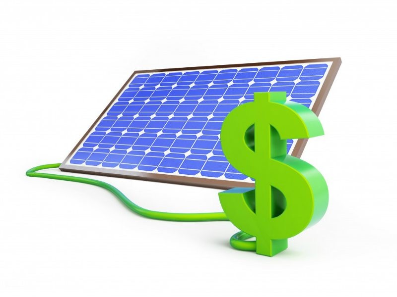 solar panel with dollar sign